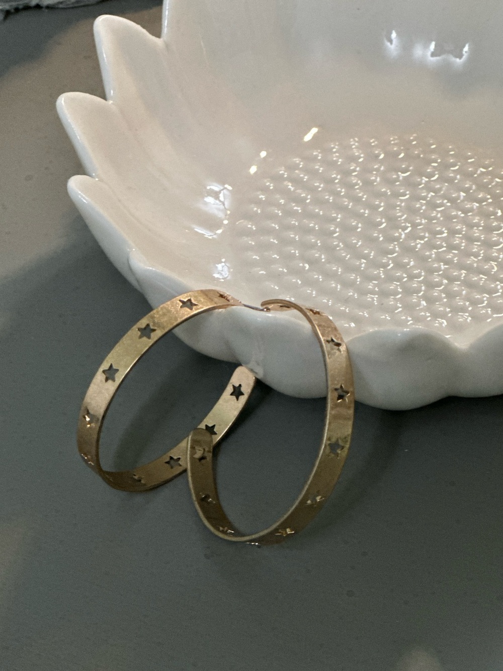 Gold Star Hoop Earrings